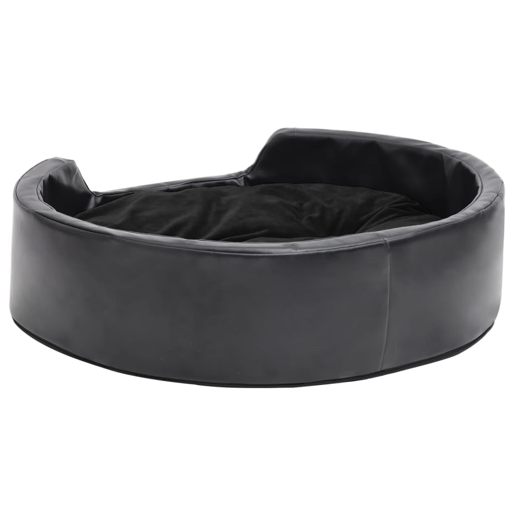 Cuccia per cani nera, 69 x 59 x 19 cm, peluche e ecopelle, cuscino antiscivolo, lavabile, divano delicato sulle articolazioni, ideale per cuccioli, animali domestici, interni ed esterni