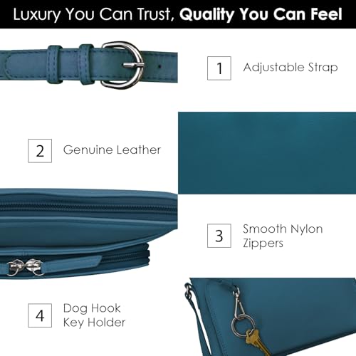Image of ili New York Genuine Leather Crossbody Bags for Women - Premium RFID Blocking Shoulder Bag Organizer with Adjustable Strap