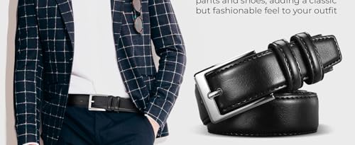 Image of Men's Vegan Leather Belt, Fashion & Classic Designs for Work Business and Casual