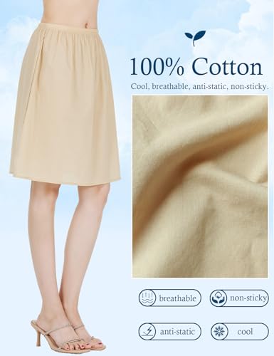 BEAUTELICATE Womens Half Slip 100% Cotton Vintage Underskirt in 3 Lengths2