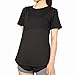 BESIDE STAR t-Shirt da Fitness Sportiva da Donna Maglietta da Corsa a Maniche Corte Maglietta da Yoga a Maniche Corte Nero XXL