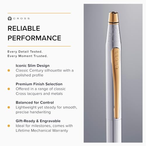 CROSS Classic Century Medalist Pen and Pencil Set incl. Premium Gift Box – Refillable Medium Ballpen & 0.7 mm Pencil - Image 4