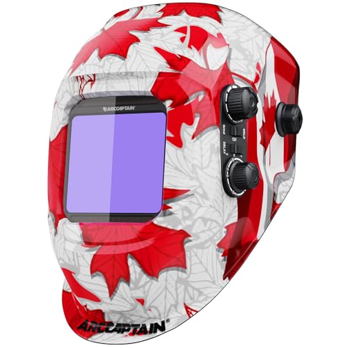 ARCCAPTAIN Auto Darkening Welding Helmet, 3.94"X3.66" Large Viewing Screen