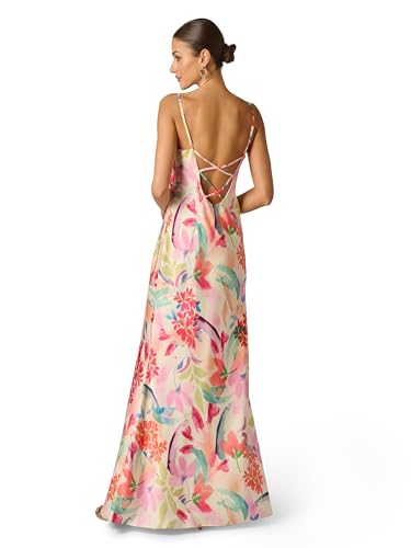 Image of Adrianna Papell Printed Sateen Long Dress