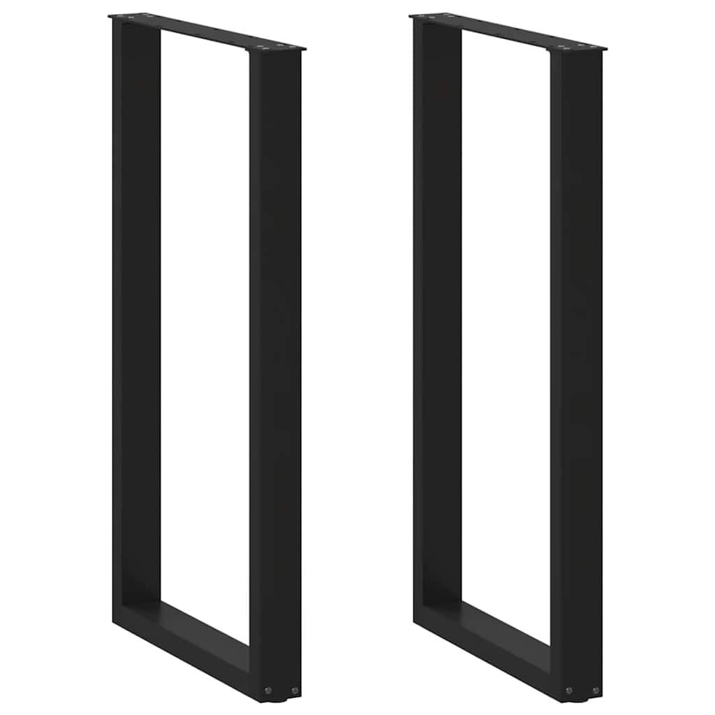 SXZenSpace U-Shaped Bar Table Legs Black 60x110cm Powder-Coated Steel Heavy-Duty Modern Furniture with Adjustable Levelers for Kitchen Breakfast Office Living Room