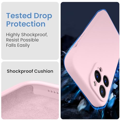Image of FireNova Designed for iPhone 13 Pro Max Case, Silicone [Camera Protection] Phone Case, Soft Anti-Scratch Microfiber Lining Inside, 6.7 inch, Chalk Pink