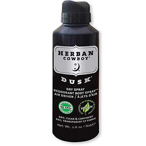 HERBAN COWBOY Dry Spray Deodorant Dusk â€“ 2.8 oz | Menâ€™s Dry Spray Deodorant | Enhanced with Parsley, Rosemary & Sage | No Parabens, No Phthalates & Certified Vegan