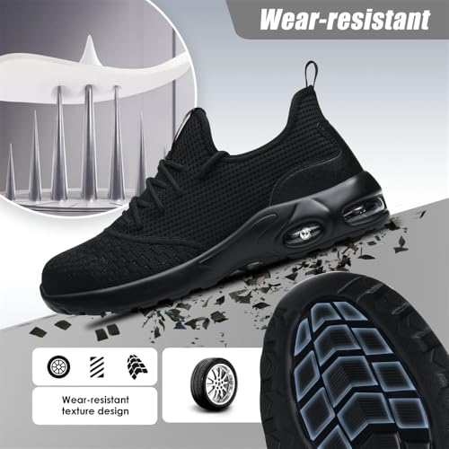 Image of Steel Toe Safety Shoes for Men Women Work Sneakers Breathable Lightweight Industrial & Construction Shoe