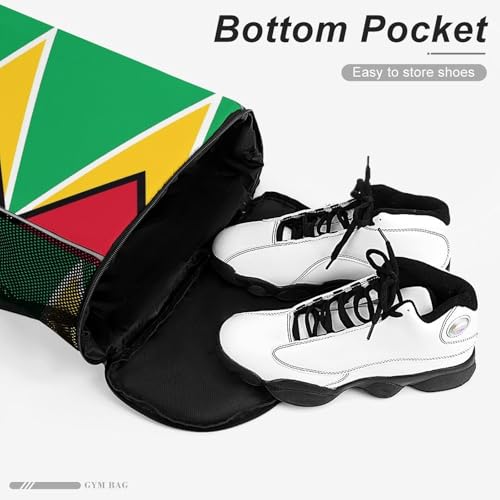 Guyana Guyanese Flag Drawstring Backpack Sports Gym String Bag Sackpack Water Resistant Pockets for Women Men4