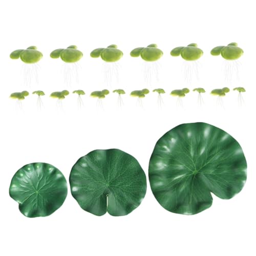 Toddmomy 21piezas Simulación De Lenteja De Agua De Artificiales para Decoración De Estanques De Peces Peceras y Acuarios Flotantes para Piscinas y Accesorios De Fotografía