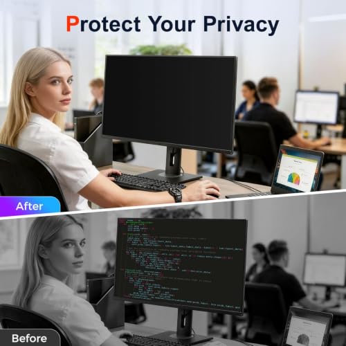 Image of 2 Pack 34 Inch Privacy Screen for Curved Computer Monitor fit 21:9 Aspect Ratio Widescreen Monitor - Anti Glare Blue Light Filter, Anti-Scratch Protector Film