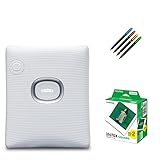 チェキ instax SQUARE Link スクエアリンク ましかくチェキ (フィルム20枚＆ペン, アッシュホワイト)