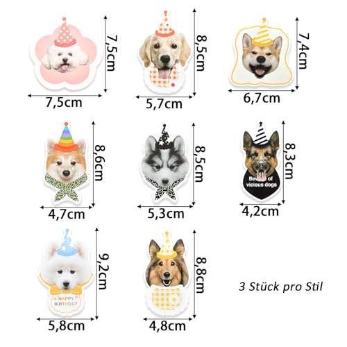 DazzJoy 25 Stück Happy Birthday Tortendeko Hunde Deko,Tortendeko Geburtstag Hunde Cake Topper Geburtstag,Happy Birthday Kuchendeko für Hundegeburtstag,Cupcake Topper für Hundeliebhaber