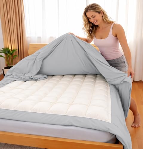 AYANSHI BEDDING 3 Side Zipper Duvet Cover Set King Size Silver Grey - Soft Microfiber Duvet Cover Set with 3 Sided Zipper Closure, King Size (90'x104') & 2 Pillow Cases(20'x36'), NO Comforter