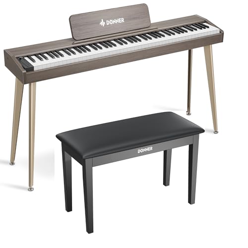 Donner OURA DDP-60 88 Key Digital Piano Keyboard+Donner Duet Piano Bench with Storage - image 1
