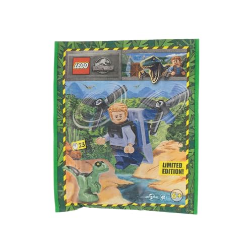 Jurassic World: Owen Grady Minifigure con Jetpack e Baby Raptor - Lego - Immagine 5