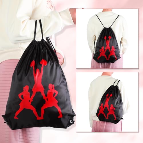 Paterr 12 Pcs Cheer Drawstring Backpack Cheerleaders Drawstring Gym String Bag Sports Gifts for Women Men4