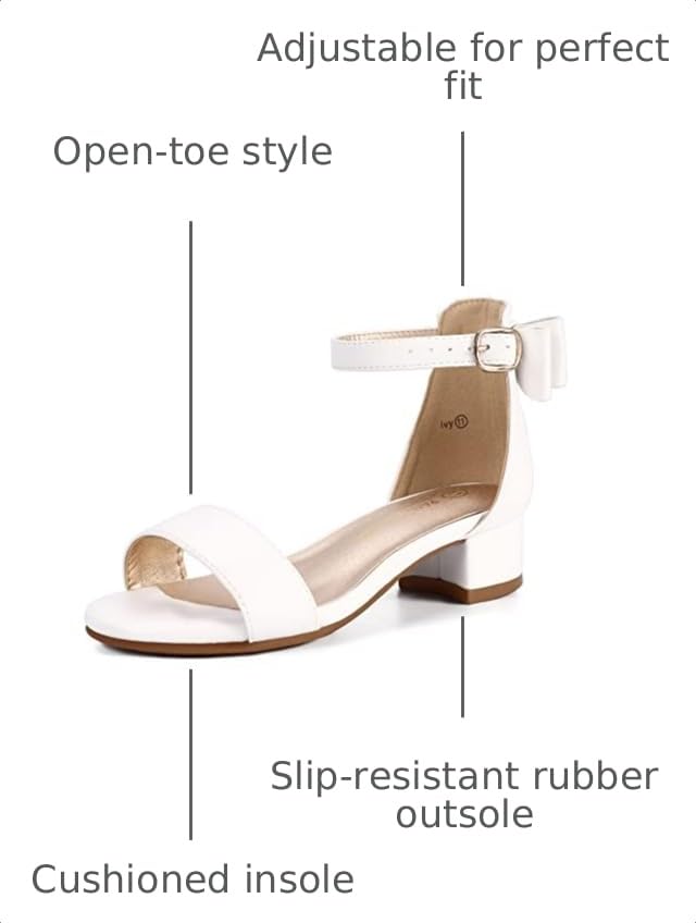 Image of PANDANINJIA Girls Dress Shoes Toddler Kids Heels Sandals Flower Girl Shoes