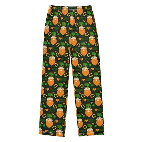 Leprechaun I Love Irish Boys Long Pants Soft Trousers Elastic Waist Kids Lounge Bottoms with Pockets S-XL