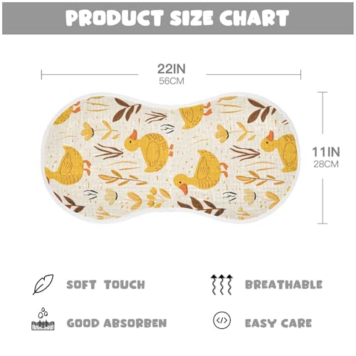 Cute Ducks Cotton Muslin Burp Cloths Large Breathable Baby Rags for Unisex Set of 2, 22x11in4