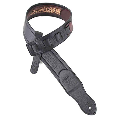 Walker & Williams KB-02-BRN Sangle de guitare rembourrée en cuir avec crâne et croix Marron rustique - Les Beatles, Paul McCartney, John Lennon, RIngo Starr, George Harrison Walker & Williams KB-02-BRN Sangle de guitare rembourrée en cuir avec crâne et croix Marron rustique – Image 6