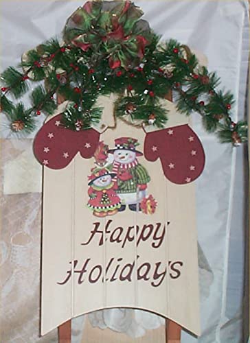 Snowman Holiday Decoration Christmas Sleigh Lighted Wall Decor Home Decoration