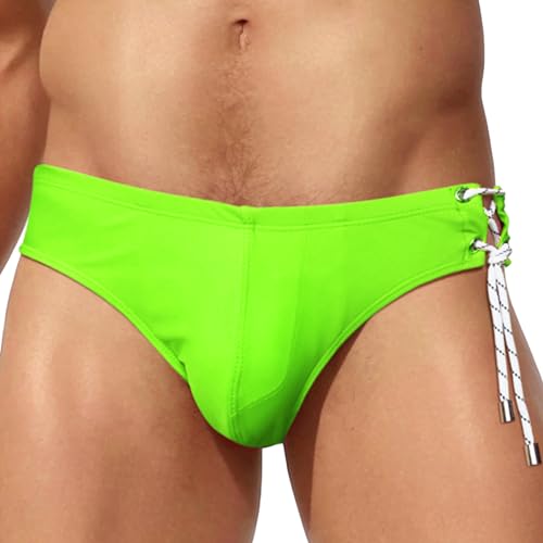 SEAUR - Men's Low Rise Sexy Swim Briefs Athletic Swimwear Bikini Swimsuit Sports Swimming Trunks Underwear with Drawstring