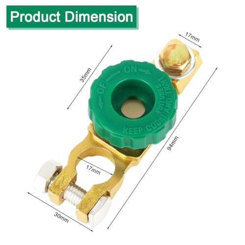 Image of STHIRA Car Battery Cut Off Switch 12-48V Full Copper Insulated Knob RV