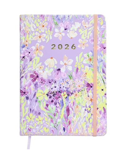 MANOA® Agenda 2026 'JACARANDA' Semana página en horizontal y hoja de notas semanal - 168 Páginas - Incluye separadores mensuales- Tamaño tipo Moleskine (SIN STICKERS)