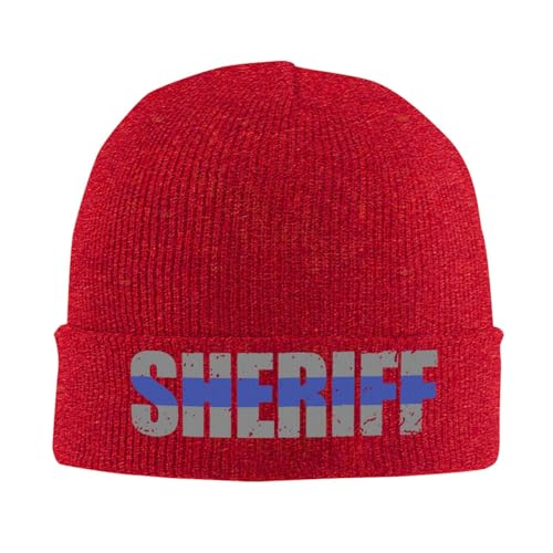 XVBCDFG Sheriff Thin Blue Line Knit Ski Beanie Cap Classic Warm Winter Hat for Women and Men XVBCDFG Sheriff Thin Blue Line Knit Ski Beanie Cap Classic Warm Winter Hat for Women and Men