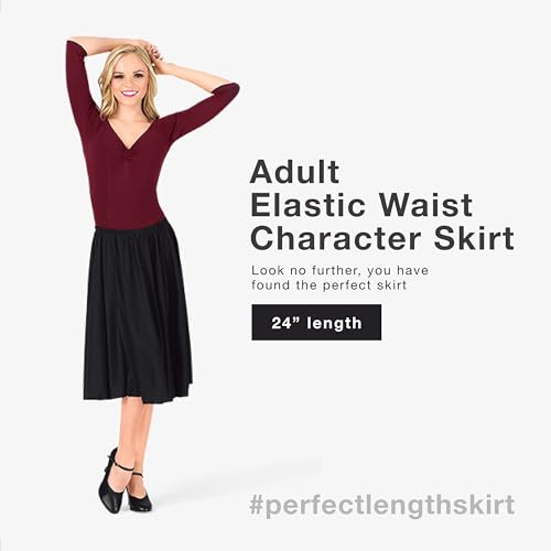 Natalie Dancewear Womens Elastic Waist Character Skirt in Multiple Lengths4