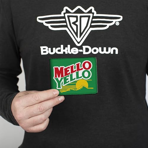 Buckle-Down The Coca-Cola Company Wallet, Bifold, Mello Yello Mountain Logo Green White Red Yellow, Vegan Leather3