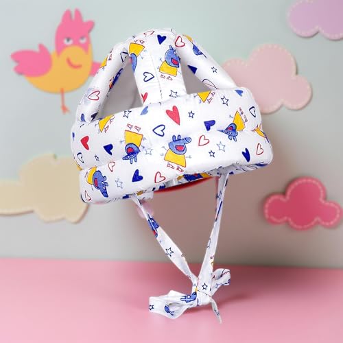 Image of StarAndDaisy Baby Head Protector Cushion Plush Soft Toy Early Learning Toy Fall Protection Helmet Baby Head Protector Child Adjustable Shoulder Strap (Piggy Print)