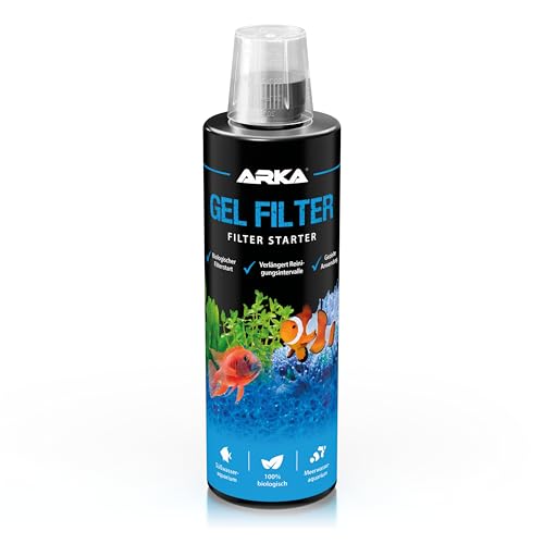 Filterbakterien Aquarium 473 ml – 2-in-1 Starterbakterien & Mulmabbau – sofort haftend & aktiv – für Süßwasser & Meerwasser – reduziert Schmutz, Ammonium & Nitrit – stabilisiert Filter – ARKA