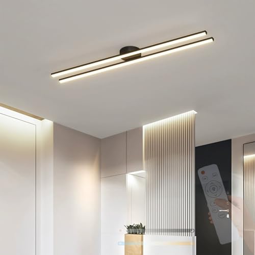 Lámpara de techo lineal con mando a distancia y tono regulable para ahorrar luz en el dormitorio