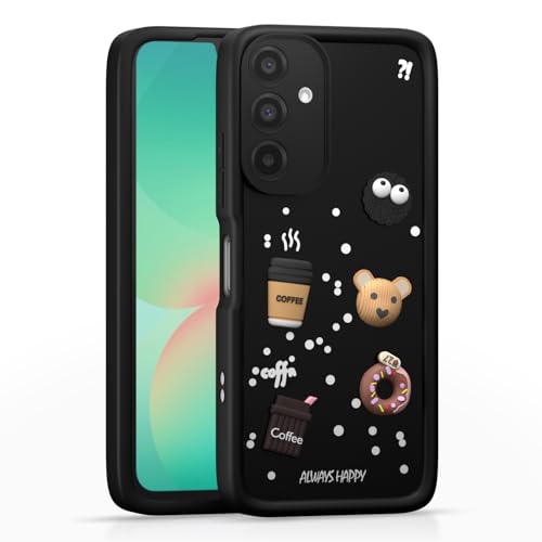 Image of Pikkme Back Cover for Samsung Galaxy A26 5G | Cute Fun Cartoon 3D Bear Silicone Full Body Protection Bumper Case (Black)