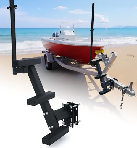 Toplamper Boat Trailer Steps with Handrail Heavy-Duty Boat Boarding Step for the Tongue Side Mount Non Slip 3 Steps
