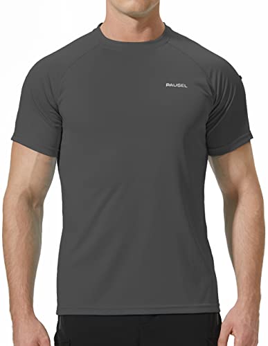 Men's Rash Guard Swim Shirts Short Sleeve UV Sun Protection Quick Dry UPF 50+ SPF Fishing Beach Water Shirt