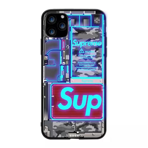 Image of LED RGB Smart Phone Case, Supreme Design for 12 Mini, Light-Up Protective Back Cover, Slim Shock-Absorbing Cover