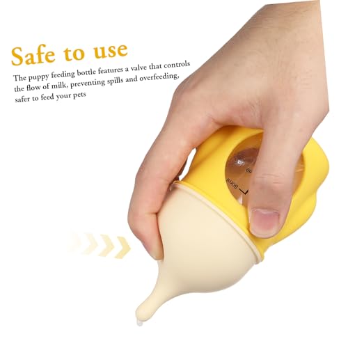 Abaodam Babyflasche Welpenflasche 80 Ml aus Bpa Freiem Kunststoff mit Milchflussventil für Neugeborene Katzen und Welpen in Reisegröße