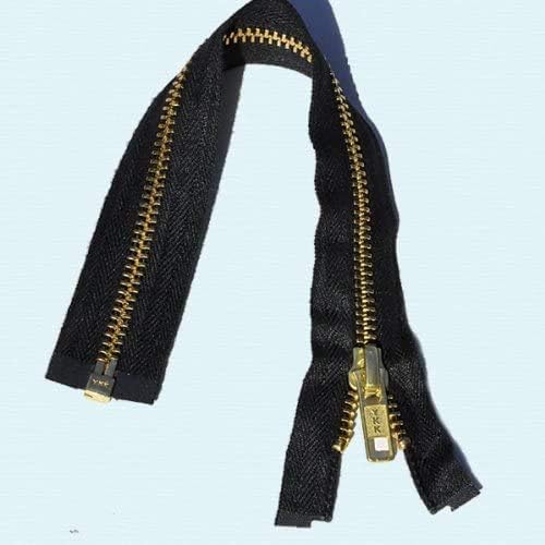 #5 YKK Brass Nomex Black Fire Retardant Separating Jacket Zipper - Choose Your Length - Made in The United States (1 Zipper Per Pack) (26" Inches)