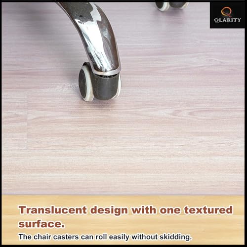 Image of Qlarity Covers Office Chair Mat for Hardwood, Tile & Laminate Floors | Frosted Floor Protector | Anti-Slip, Scratch Protection, Smooth Rolling | 2mm, 36 x 48 Inch, Rectangular | PVC Material