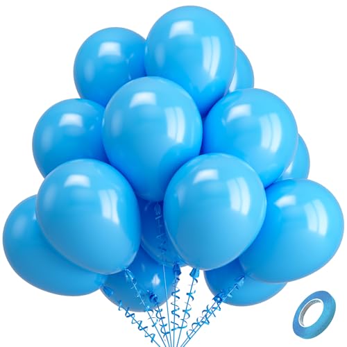 Kelfara Blue Balloons Party Balloons 100Pcs 12 Inch Latex Balloon for Birthday Bridal Showers Gender Reveal Graduation Weddings Anniversary Blue Theme Party Decorations
