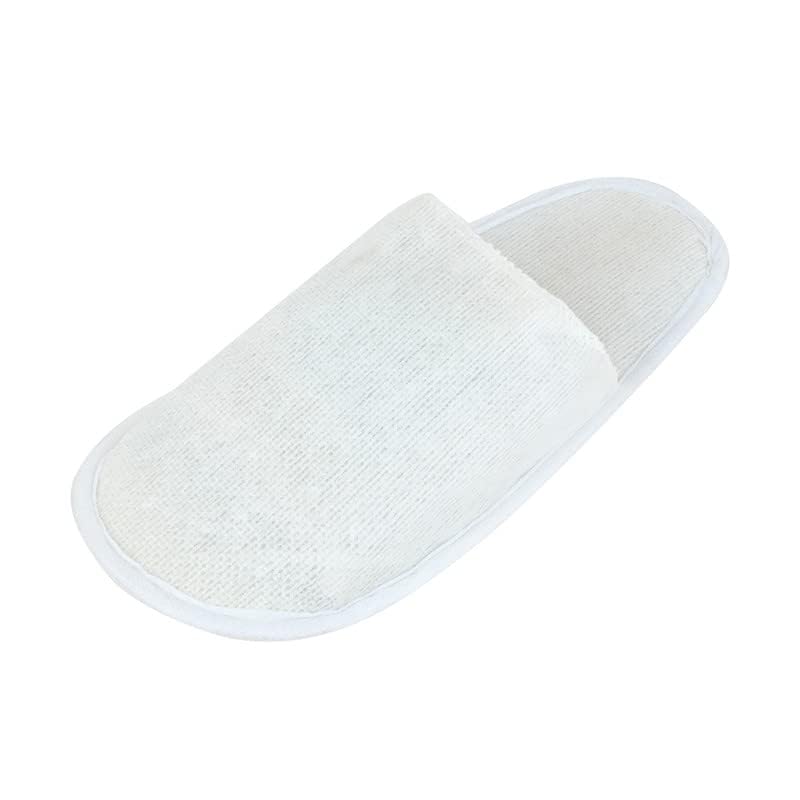 ORENAMEDisposable Spa Slippers White, Closed Toe, Non-Slip Sole, Lightweight & Comfortable – Ideal for Hotels, Salons, Guests, Travel, and Home Use (PACK OF 10)