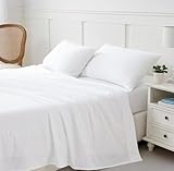 Luxury Twin XL Size Flat Sheet in 100% Egyptian Cotton 600 Thread Count, Size 70 x 102 Inch, White Plain Color, Soft & Heavy Thread Count, Bretheble Fabric