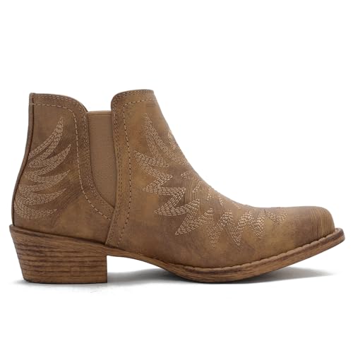 Image of GLOBALWIN Women's Cowgirl Boots Pull On Ankle Booties