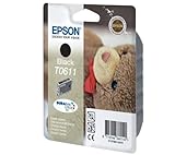 Lieferumfang: Epson T0611 Teddybär, wisch- und wasserfeste Tinte, Singlepack Schwarz