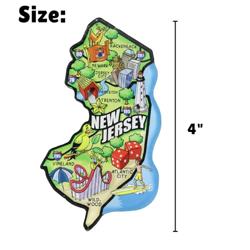 Imán acrílico decorativo mapa New Jersey 4 x 2.25 in miniatura 5