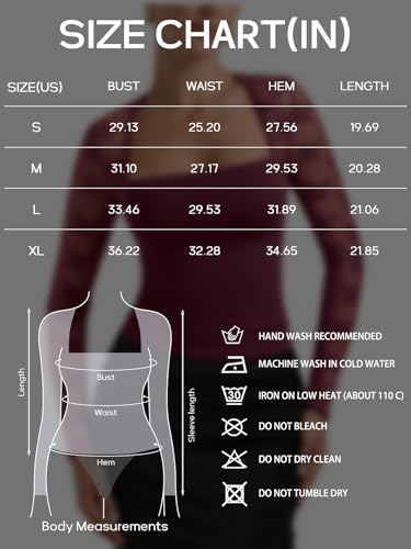 PINKMSTYLE Women Sexy Mesh Sheer Long Sleeve Tops Fitted Double Lined Square Neck Going Out Lace Shirts Latte Medium - image 7
