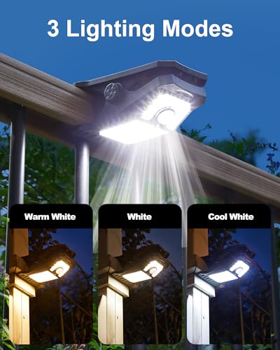 Image of 118Leds Solar Motion Sensor Lights Outdoor, Clip on Solar Lights Outdoor Waterproof, High Bright Solar Powered Security Lights for Outside Fence Chain Link Camping (4, 118 LED)
